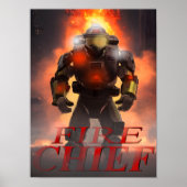 Fire Chief in Front of Flames 12X16 (Matte) Poster ポスター (正面)