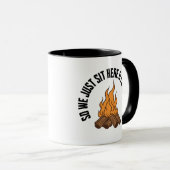 Fire Cottage Campfire Heated Rivalry Joke マグカップ (正面右)