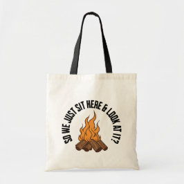 fire cottage campfire heated rivalry tote bag トートバッグ