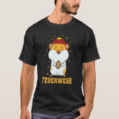 Fire Department Hamster with Fire Helmet Tシャツ (正面)