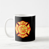 Fire Department Logo Uniform Fireman Symbol Firefi コーヒーマグカップ (左)