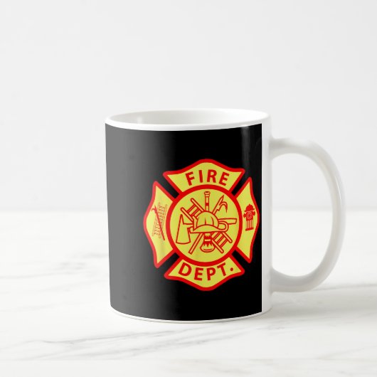 Fire Department Logo Uniform Fireman Symbol Firefi コーヒーマグカップ (右)