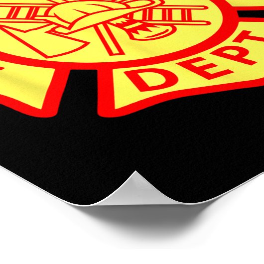 Fire Department Logo Uniform Fireman Symbol Firefi ポスター (角)