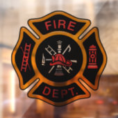 Fire Department Maltese Cross Window Cling ウィンドウサイン (シート2)