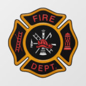 Fire Department Maltese Cross Window Cling ウィンドウサイン (シート)