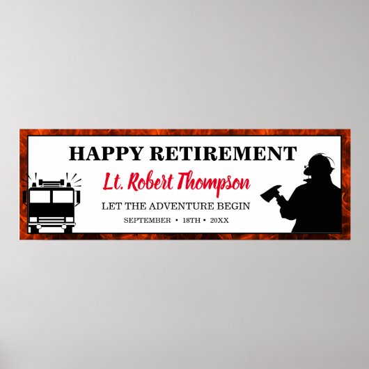 Fire Department Retirement Personalized ポスター (正面)