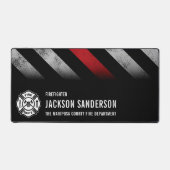 Fire Department Thin Red Line Logo Firefighter デスクマット (正面)