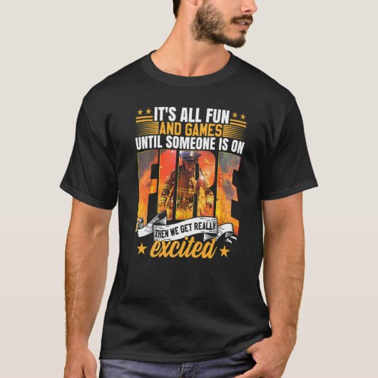 Fire Dept Wildland Firefighter Fireman Tシャツ (正面)