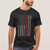 Fire DispatcherヴィンテージのUSフラグの男性へパパ Tシャツ (正面)