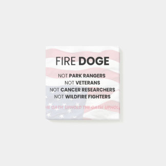 Fire DOGE Not Rangersがん研究退役軍人 ポストイット