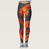 Fire Dragon Fantasy Art Design, Mythical Creature  レギンス (正面)