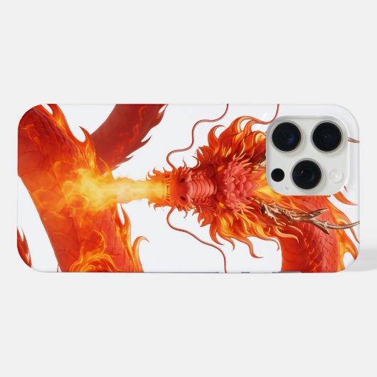 Fire Dragon Fantasy Art Design, Mythical Creature  iPhoneケース (裏面横)