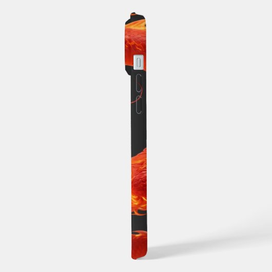 Fire Dragon Fantasy Art Design, Mythical Creature  iPhoneケース (左側面)