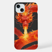 Fire Dragon Fantasy Art Design, Mythical Creature  iPhoneケース (裏面)