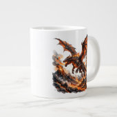 Fire Dragon Mug | Flaming Dragon Accent Coffee Mug ジャンボコーヒーマグカップ (正面右)
