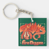 Fire Dragon pixel art   キーホルダー (正面)