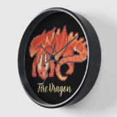Fire Dragon pixel art 壁時計 (傾斜)