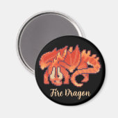Fire Dragon, Pixelart, Pixel Art マグネット (正面/裏面)
