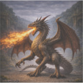 Fire Dragon Sticker – Fierce Mythical Dragon シール (正面)