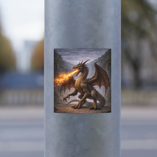 Fire Dragon Sticker – Fierce Mythical Dragon シール
