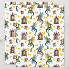 Fire Dragons Scrapbook Paper