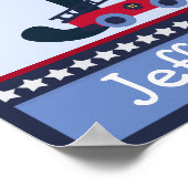 Fire Engine/Truck Letter & Name Wall Art Poster ポスター (角)