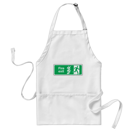 Fire Exit Safety Sign Emergency Evacuation スタンダードエプロン (正面)