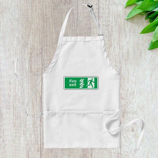 Fire Exit Safety Sign Emergency Evacuation スタンダードエプロン
