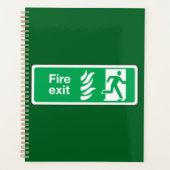 Fire Exit Safety Sign Emergency Evacuation プランナー手帳 (正面)