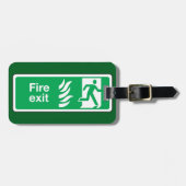 Fire Exit Safety Sign Emergency Evacuation ラゲッジタグ (正面横)