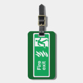 Fire Exit Safety Sign Emergency Evacuation ラゲッジタグ (正面縦)