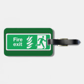 Fire Exit Safety Sign Emergency Evacuation ラゲッジタグ (裏面横)