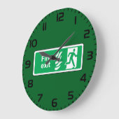 Fire Exit Safety Sign Emergency Evacuation ラージ壁時計 (傾斜)