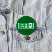 Fire Exit Safety Sign Emergency Evacuation 缶バッジ