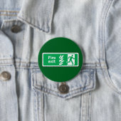 Fire Exit Safety Sign Emergency Evacuation 缶バッジ (インサイチュ)
