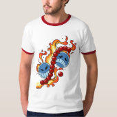 Fire Fist Pirate T-Shirt – Flame Anime Streetwear Tシャツ (正面)