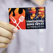 Fire Flame | BBQ Logo | Shish Kebabs on Grill 名刺