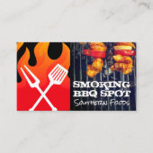 Fire Flame | BBQ Logo | Shish Kebabs on Grill 名刺 (正面)