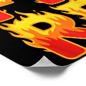 Fire Flame Shirt Adult Kids Men Women Fire And Ice ポスター (角)