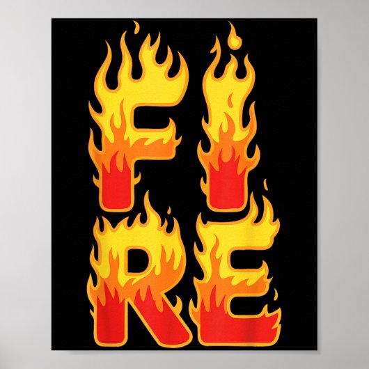 Fire Flame Shirt Adult Kids Men Women Fire And Ice ポスター (正面)