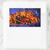 Fire Flames Original abstract Horses animal art 長方形シール (バッグ)