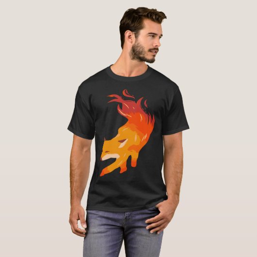 Fire fox artist and fox fan tシャツ (正面フル)