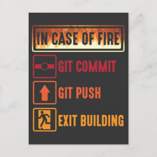 Fire Gitコミットのケースgitプッシュコーディングプログラマ ポストカード