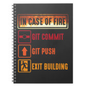 Fire gitコミットgitプッシュコーディングプログラマの場合 ノートブック (正面)