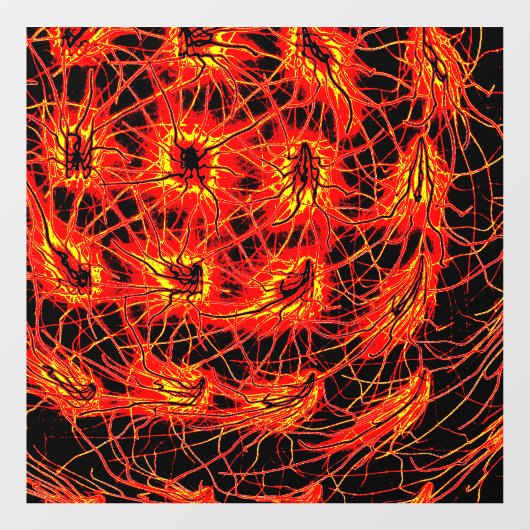 Fire Grid Sticker ウィンドウサイン (シート)