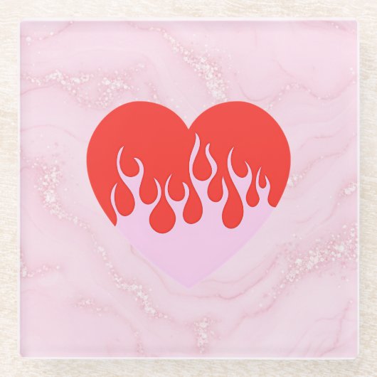 Fire Heart ガラスコースター (正面)