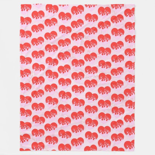 Fire Heart フリースブランケット (正面)