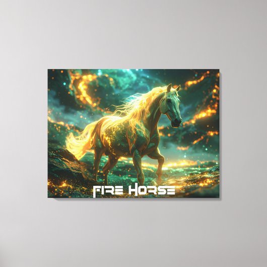 FIRE HORSE - 中国の干支 - キャンバスプリント (正面)