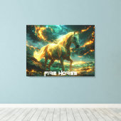 FIRE HORSE - 中国の干支 - キャンバスプリント (インサイチュ (ウッドフロア))