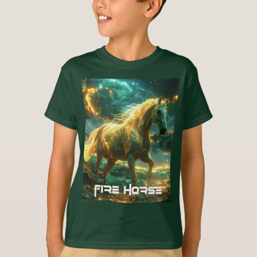 FIRE HORSE - 中国の干支 - Tシャツ (正面)